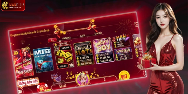 Hội viên không thể bỏ lỡ các trò chơi slot tại Manclub